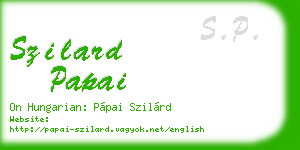 szilard papai business card